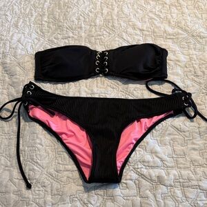 PINK Victoria's Secret Black Swim set